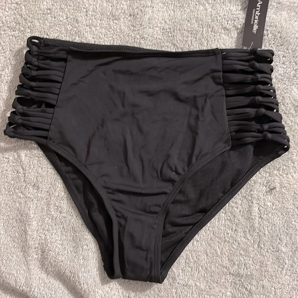 Ambrielle Bikini Bottoms Swim‎ Black Size XL